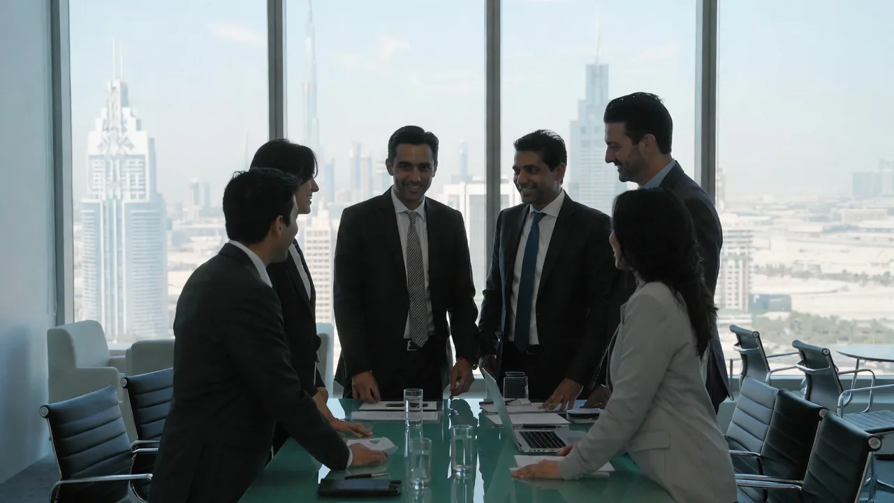 UAE Tax Filing LLC team reviewing VAT and Corporate Tax compliance documents in Dubai office