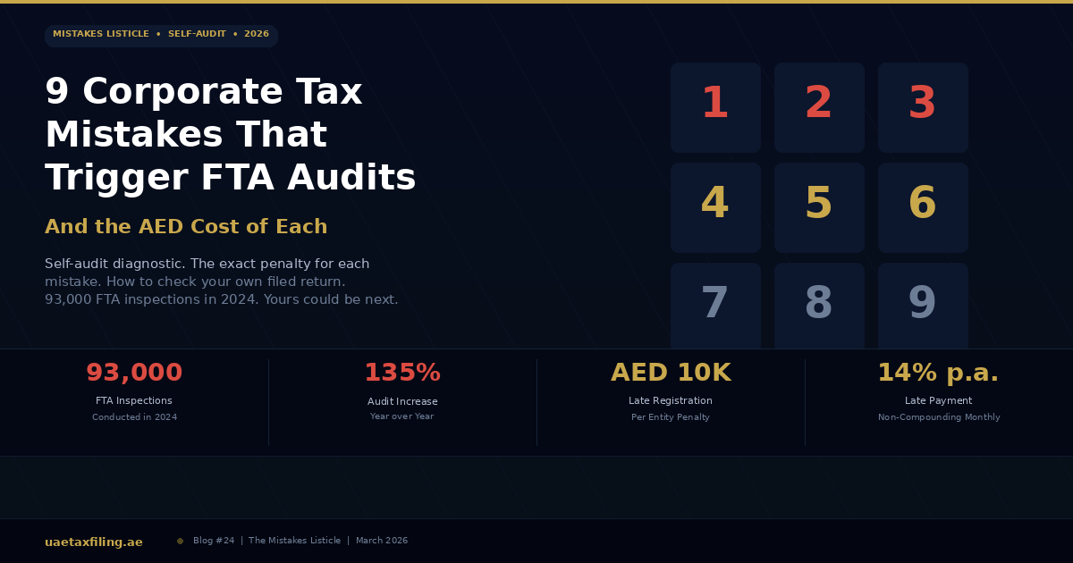 9 Corporate Tax Mistakes That Trigger FTA Audits (and the AED Cost of Each)